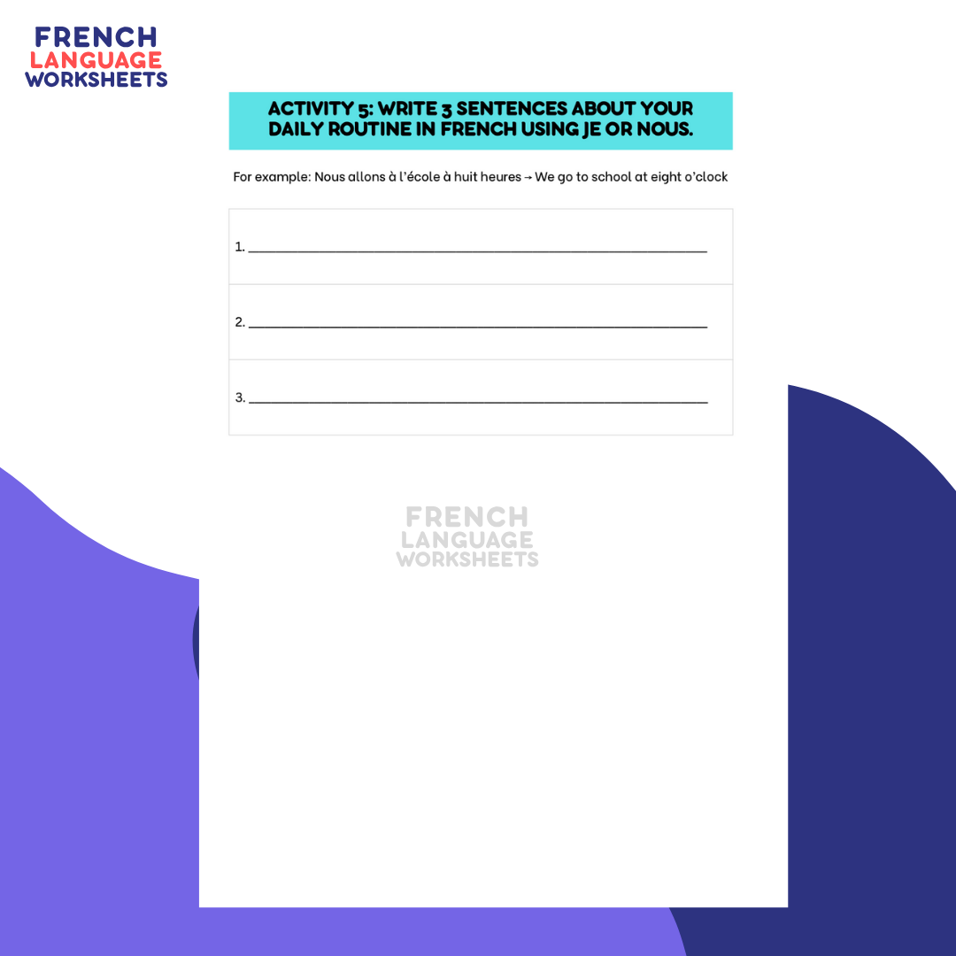 Beginner French Worksheets – Present Tense (Full Version)