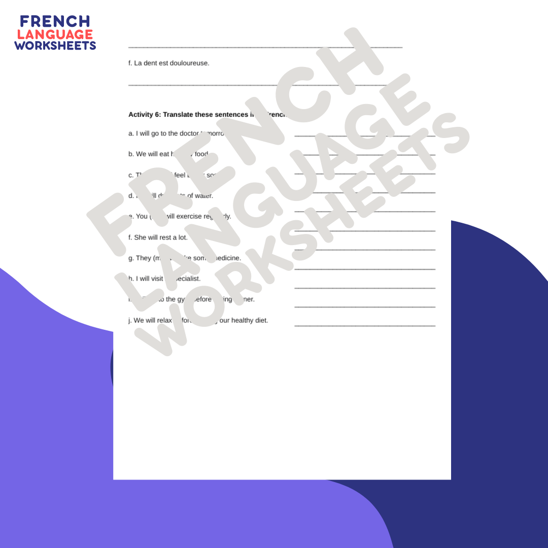 Comment rester en bonne santé? GCSE French Worksheet (AQA Theme 1)