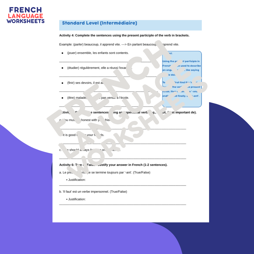 Les Amis, C'est Ma Vie - GCSE French Worksheet (AQA Theme 1)