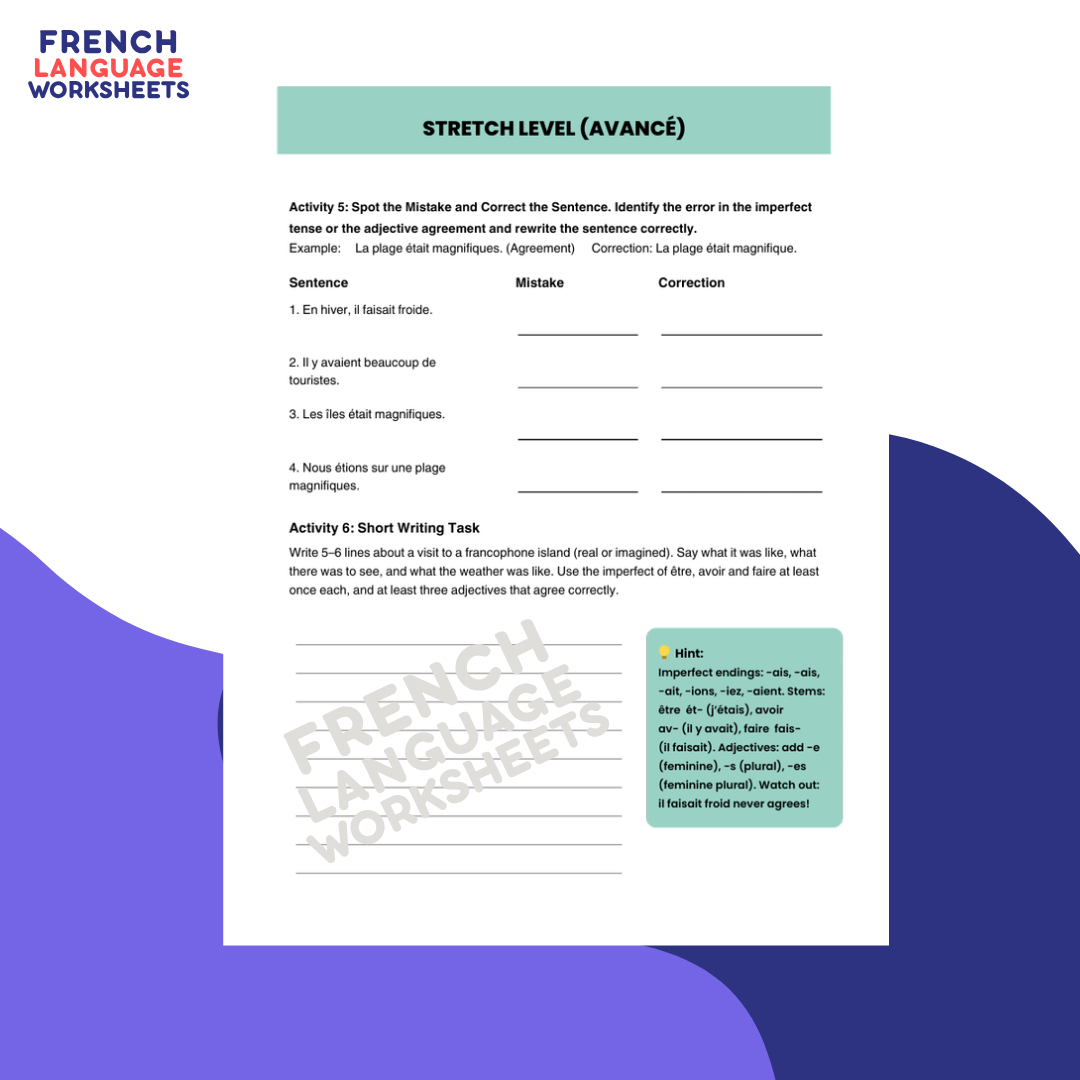 Les îles francophones - GCSE French Worksheet (AQA Theme 3)
