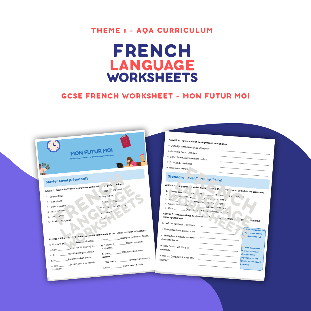 Mon Futur Moi - GCSE French Worksheet (AQA Theme 1)