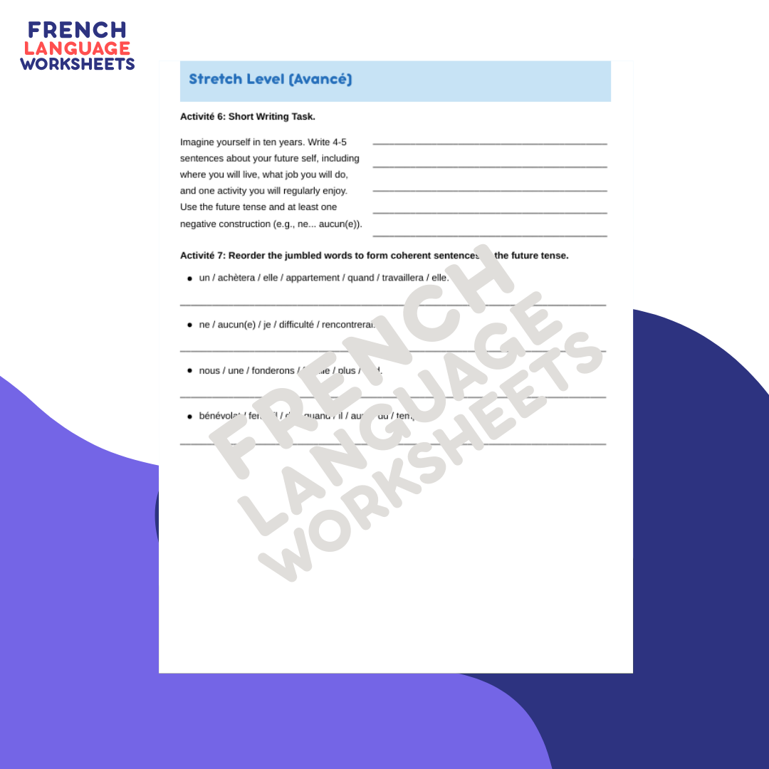 Mon Futur Moi - GCSE French Worksheet (AQA Theme 1)
