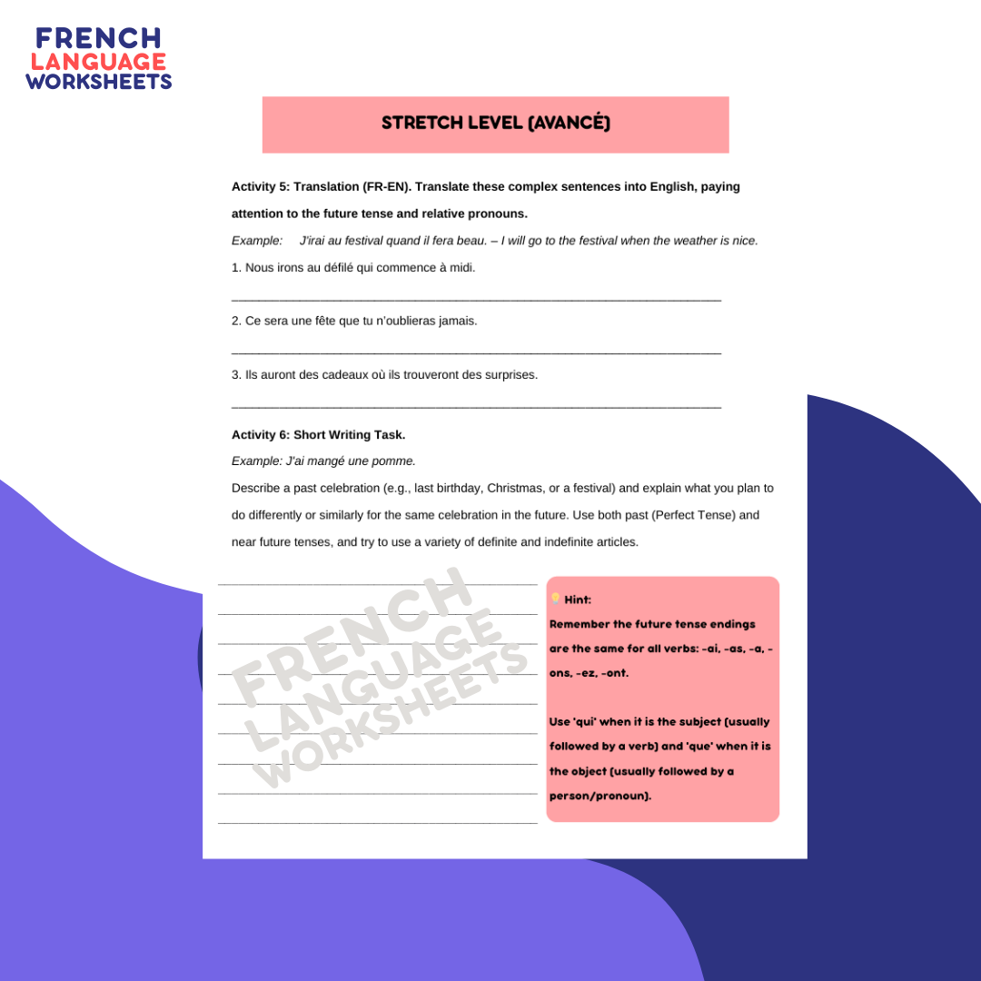 On y va, au festival? - GCSE French Worksheet (AQA Theme 2)