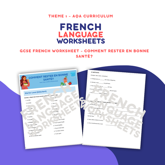 Comment rester en bonne santé? GCSE French Worksheet (AQA Theme 1)
