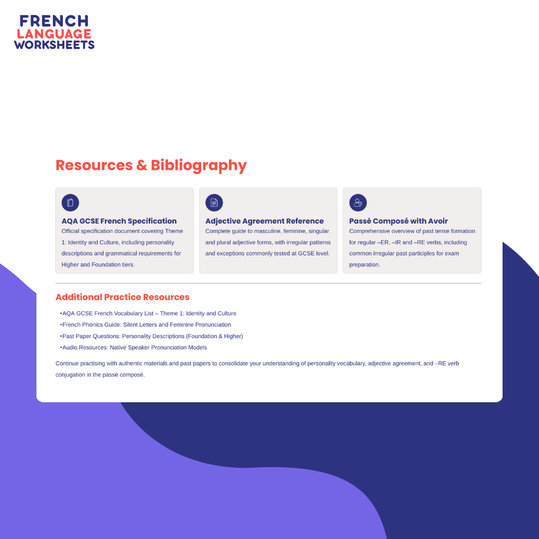 Ma Personnalité – Teaching Resource (AQA Theme 1)