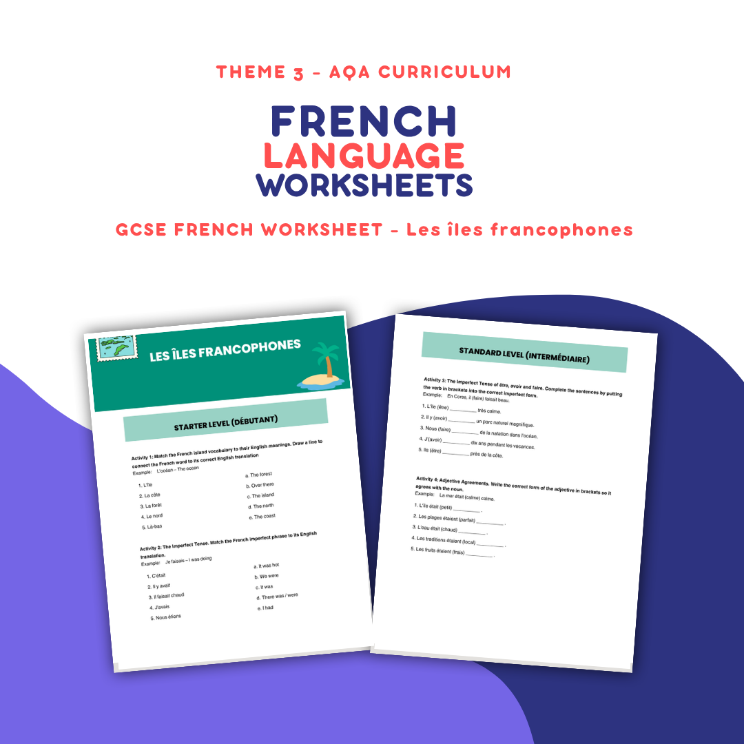 Les îles francophones - GCSE French Worksheet (AQA Theme 3)