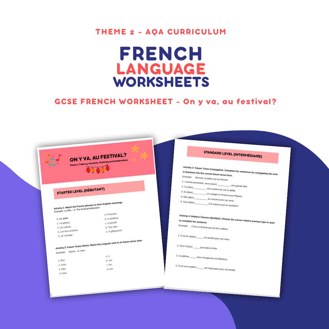 On y va, au festival? - GCSE French Worksheet (AQA Theme 2)