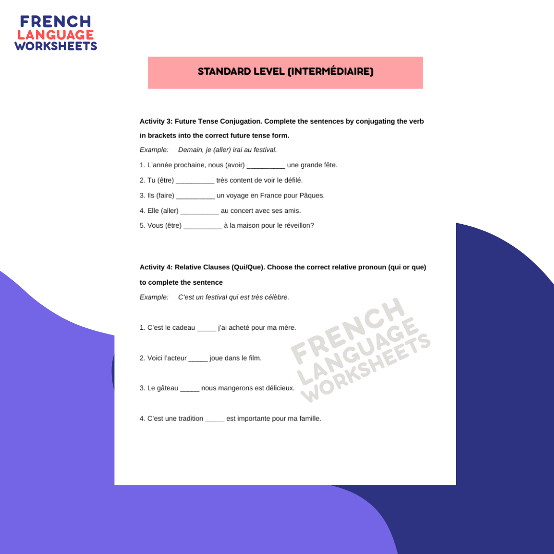 On y va, au festival? - GCSE French Worksheet (AQA Theme 2)