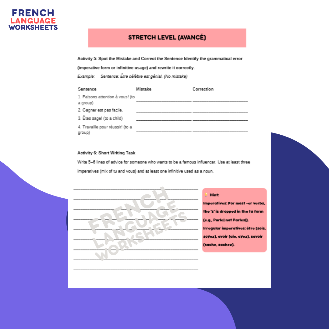 Vous voulez être célèbre? - GCSE French Worksheet (AQA Theme 2)